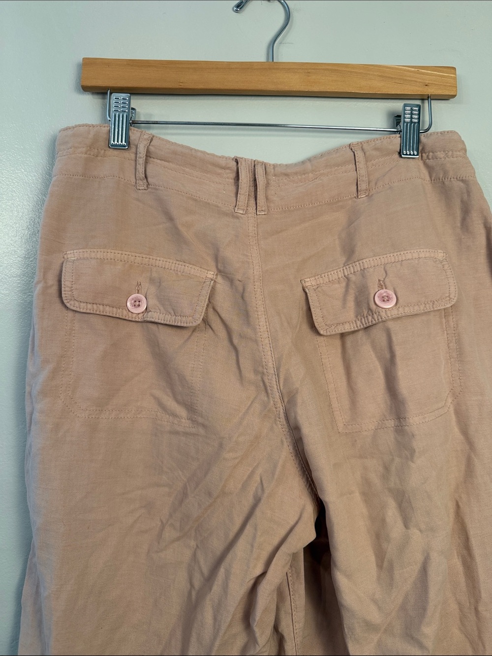 Pilcro Wide-Leg Cargo Pants in Dusty Rose size 6 - Picture 6 of 8